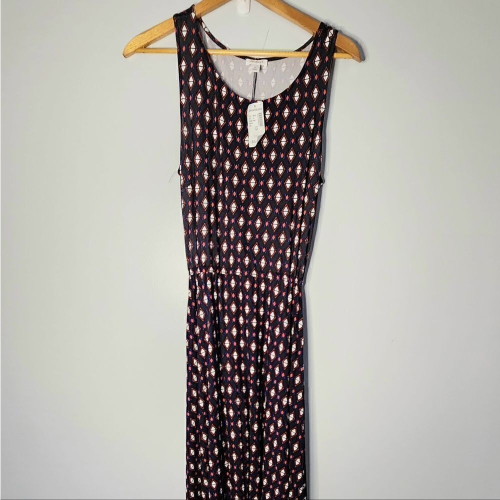 Westport Women's Geometric Sleeveless Handkerchief Hem Midi Dress Size medium